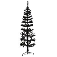 VidaXL Kunstkerstboom half met standaard smal 120 cm zwart - thumbnail