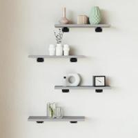 Wandschappen 4 st 40x10x1,5 cm bewerkt hout grijs sonoma eiken - thumbnail