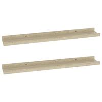 VidaXL Wandplanken 2 st sonoma eiken 60x9x3 cm - thumbnail