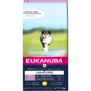 Eukanuba Puppy & Junior Large kip graanvrij hondenvoer 2 x 12 kg Eukanuba Puppy & Junior Large kip graanvrij hondenvoer 2 x 12 kg