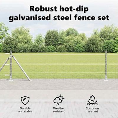 VidaXL Hek met paal zilver 0,4 x 25 m staal VidaXL Hek met paal zilver 0,4 x 25 m staal