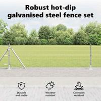VidaXL Hek met paal zilver 0,4 x 25 m staal - thumbnail