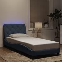 Bedframe met LED-verlichting fluweel donkergrijs 90x190 cm - thumbnail
