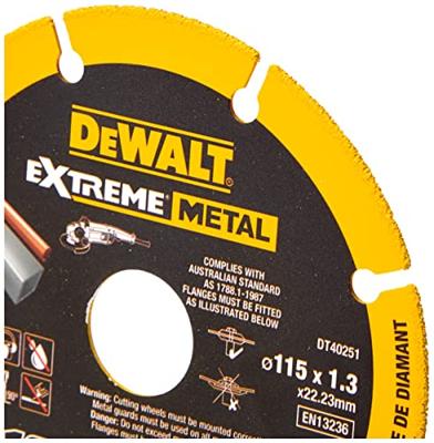 DeWALT DT40251 EXTREME™ Metal Diamant Doorslijpschijf 115mm