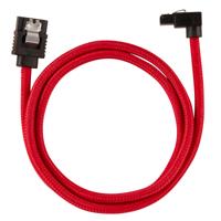 Corsair Premium SATA3-kabel, schuin/recht (6 Gbps, 60 cm, 90 graden), met ommanteling, rood - thumbnail