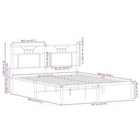 Bedframe zonder matras hout gerookt eikenkleurig 140x190 cm - thumbnail