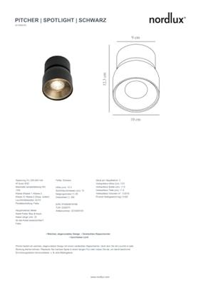 Nordlux Zwarte spotPitcher richtbaar - 2310400103