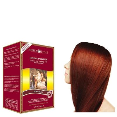 Surya Brasil Henna haarverf poeder burgundy 50 Gram Surya Brasil Henna haarverf poeder burgundy 50 Gram