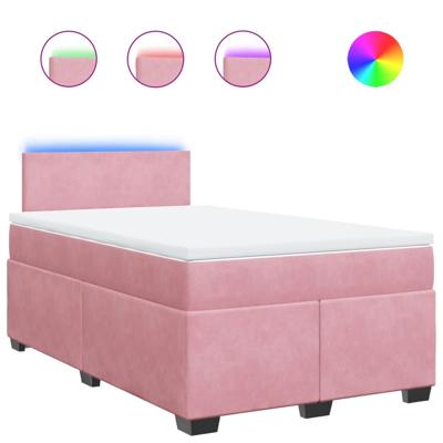 Boxspring met matras fluweel roze 140x190 cm