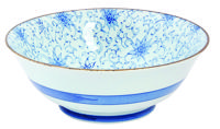 Keramische Kom Blauw/Wit - Mixed Bowls - 900ml - 19x7.5cm - thumbnail