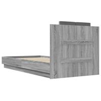 Bedframe met hoofdbord en LED grijs sonoma eikenkleur 75x190 cm - thumbnail