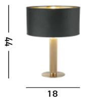 Searchlight Gouden tafellampLondon met zwarte kap - EU65721BK - thumbnail