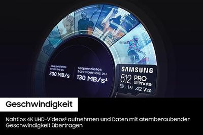 Samsung Pro Ultimate 512GB + SD-adapter Micro SD-kaart Blauw - thumbnail