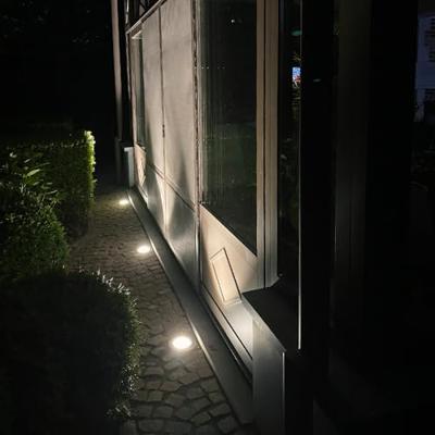 Set van 9 Maisy LED Grondspots Rond - Dimbaar - GU10 - 2700K warm wit - 4 Watt 345 lumen - Rond - Ø12cm - Tuinspot - Oprit - RVS - IP67 waterdicht