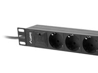 Lanberg PDU-03F-0200-BK energiedistributie 3 AC-uitgang(en) 1U Zwart - thumbnail
