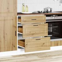 Onderkast Porto bewerkt hout artisanaal eikenkleur - thumbnail