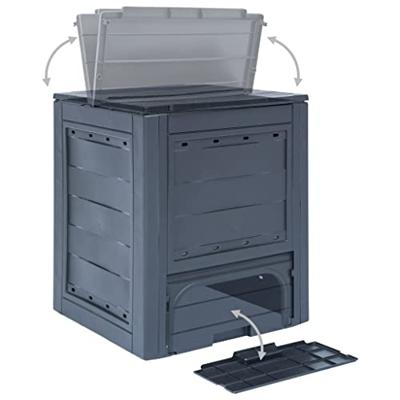 VidaXL Compostbak 260 l 60x60x73cm grijs