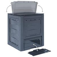 VidaXL Compostbak 260 l 60x60x73cm grijs - thumbnail