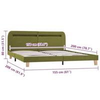 Bedframe met LED zonder matras 150x200 cm groen - thumbnail