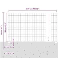 VidaXL Hek met paal groen 1,2 x 25 m staal en pvc - thumbnail
