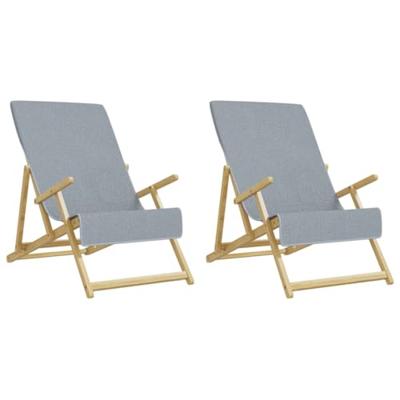 VidaXL Strandhanddoeken 2 st 400 g/m² 60x135 cm stof grijs - thumbnail