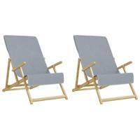 Strandhanddoeken 2 st 400 g/m 60x135 cm stof grijs - thumbnail