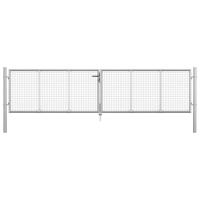 Tuinpoort gegalvaniseerd staal 400x75 cm zilver - thumbnail