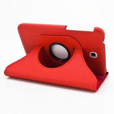 360 graden draaibaar Lichi structuur lederen hoesje met houder voor Samsung Galaxy Tab 3 (7.0) / P3200 / P3210(rood)