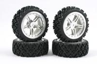 Fastrax Rally Block banden op 5 spaaks velgen - Chrome - thumbnail