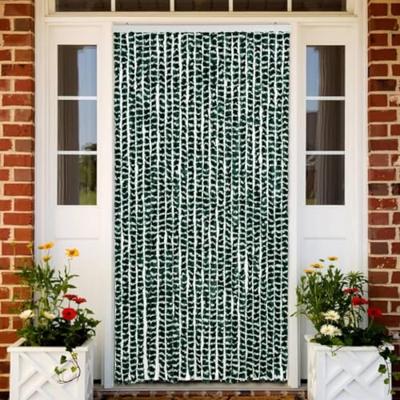 VidaXL Vliegengordijn 100x230 cm chenille groen en wit VidaXL Vliegengordijn 100x230 cm chenille groen en wit