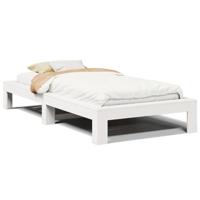 Bedframe zonder matras massief grenenhout wit 140x200 cm - thumbnail