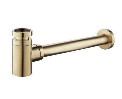 Wiesbaden Sifon 5/4 laag Geborsteld Messing Goud