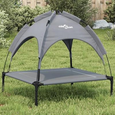 VidaXL Hondenmand met luifel oxford stof en staal antracietkleurig VidaXL Hondenmand met luifel oxford stof en staal antracietkleurig
