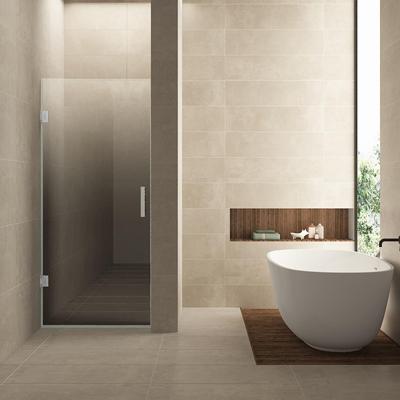 Nisdeur Links Wiesbaden Less 70x200 cm 8 mm Nano Spiegelrook- Naar Helder Glas Geborsteld Staal