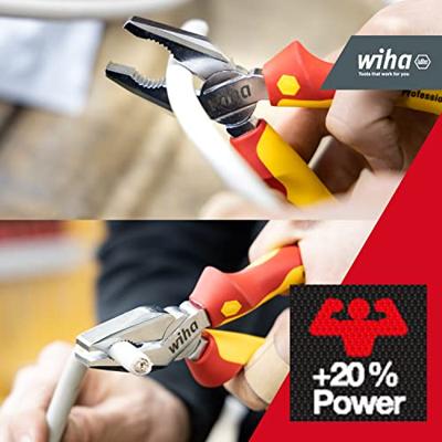 Wiha Combinatietang Professional electric met DynamicJoint® en OptiGrip met extra lang snijvlak | 180 mm | 7" - 27418 - 27418 - thumbnail
