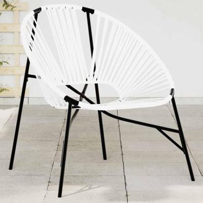 Tuinstoel Egg poly rattan zwart wit