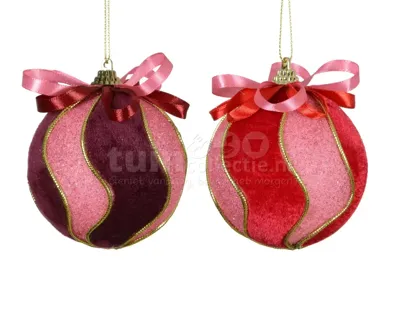 Kerstbal Foam Velvet Swirl Ø8cm Assorti 1st