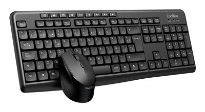 Toetsenbord en muis CoolBox COO-KTR-03W Zwart Qwerty Spaans