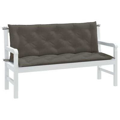 VidaXL Tuinbankkussens 2 st 150x50x7 cm stof gemêleerd donkergrijs