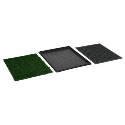 VidaXL Huisdierentoilet met bak en kunstgras 64x51x3 cm groen