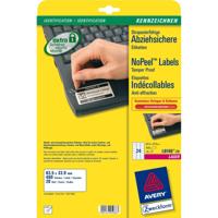 Avery-Zweckform L6146-20 Veiligheidsetiketten 63.5 x 33.9 mm Polyester folie Wit 480 stuk(s) Permanent hechtend Laser (zwart/wit) - thumbnail