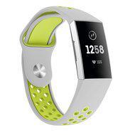 Fitbit Charge 3 & 4 siliconen DOT bandje - Groen / Grijs - Maat: Large