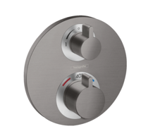 Hansgrohe Ecostat s thermostaat afdekset voor 2 funct brush black chr 15758340 - thumbnail