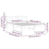 Bedframe Bruin 150 x 200 cm Massief grenenhout - thumbnail