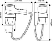 Valera Action Super Plus 1200 542.05/038A Haardroger met wandhouder Zwart - thumbnail
