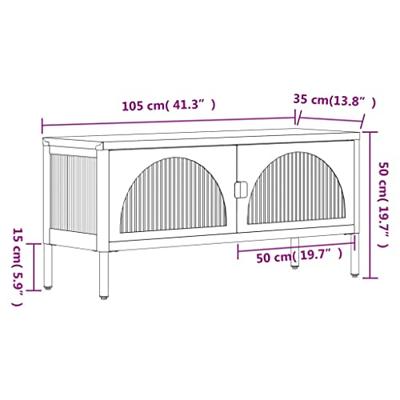 Tv-meubel 105x35x50 cm glas en staal zwart