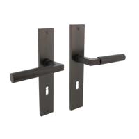 Intersteel Deurkruk Bau-Stil op schild sleutelgat 56mm - antraciet - thumbnail