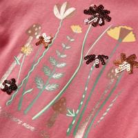 Kindershirt met lange mouwen bloemenprint 92 oudroze - thumbnail