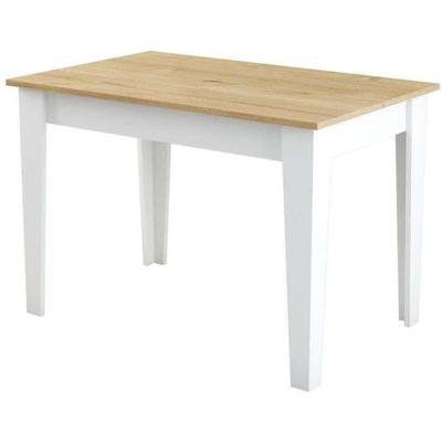 Keukentafel met opbergruimte - KIEVA - Melamine - Wit/Eiken - Rechthoekig - Zitplaatsen 4/6 - 110 x 75 x 72 cm Keukentafel met opbergruimte - KIEVA - Melamine - Wit/Eiken - Rechthoekig - Zitplaatsen 4/6 - 110 x 75 x 72 cm