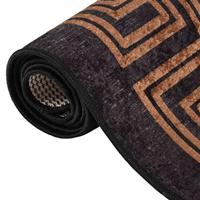 Vloerkleed wasbaar anti-slip 190x300 cm zwart en goudkleurig - thumbnail